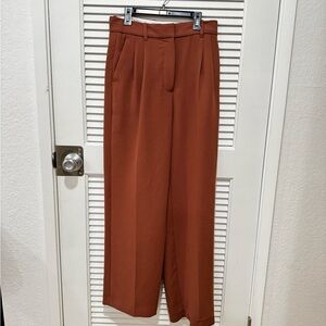 Wilfred effortless pants in terracotta rust color crepette